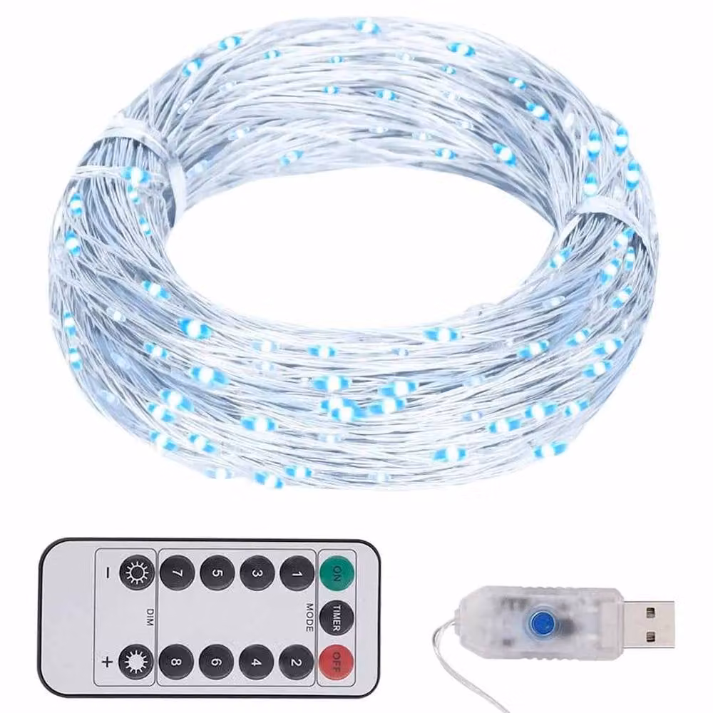 Berkfield Home LED String Light with 150 Cool White LEDs, 15 m, Copper Wire, USB Powered and Connectable – 2