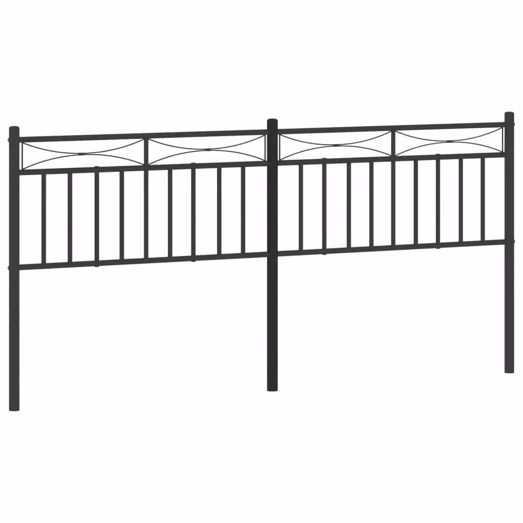 Berkfield Home Classic Metal Headboard in Black, Width: 193 cm – 2
