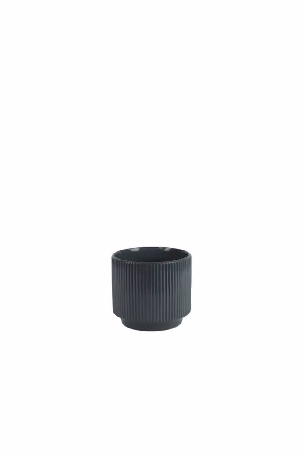 KDMD Glossy Grey Hortus Tokyo Ceramic Pot, 2 Pack, W: 16 cm, D: 14 cm – 2