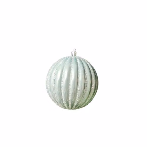Melody Maison Set of 2 Blue and Gold Abstract Striped Christmas Hanging Baubles, Diameter: 8 cm – 3