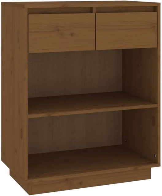 Berkfield Home Rustic Solid Wood Pine Console Cabinet in Honey Brown, W: 60 cm, D: 34 cm, H: 75 cm – 1