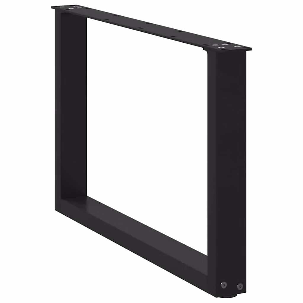 Berkfield Home U-Shaped Steel Coffee Table Legs, Black, 2 Pieces, H: 60 cm, W: 42.5-43 cm – 2