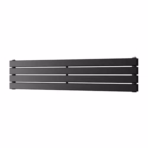 UK Radiators Typhoon Axis Black Horizontal Designer Double Panel Steel Radiator, W: 120 cm, H: 27.2 cm – 2