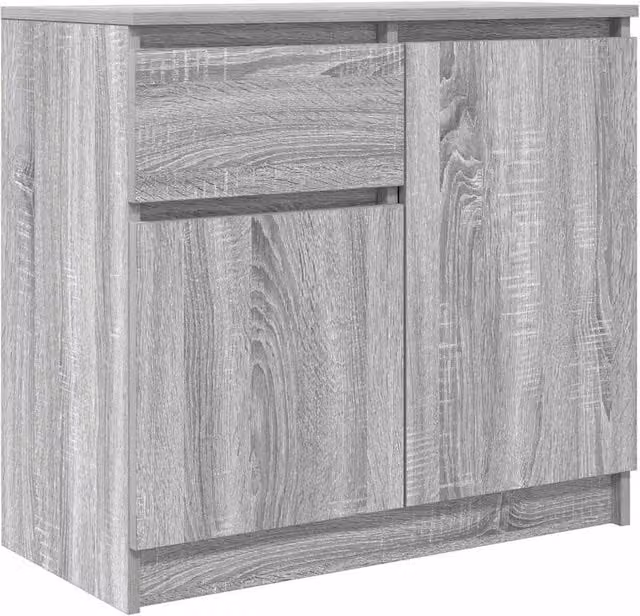 Berkfield Home Modern Sideboard with Drawer in Grey Sonoma, W/D/H: 71 x 35 x 65 cm