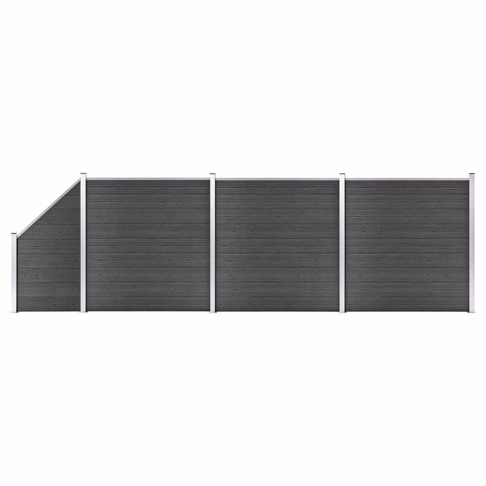 Berkfield Home WPC Fence Panel Set in Black – 2