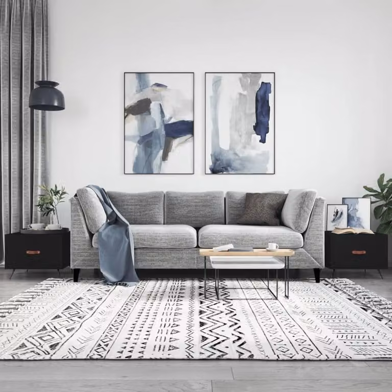 Berkfield Home Decorative Coffee Table Set of 2, Black, W/D/H: 50 x 50 x 40 cm