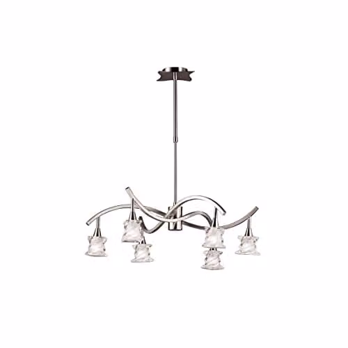 Netlighting Salomon Telescopic Ceiling Lamp, 6 Light G9, Grey and Silver – 1