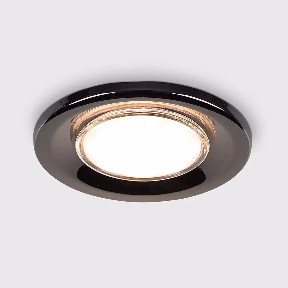 ValueLights Modern Black Chrome LED Fire Rated Ceiling Downlight Fitting, Pack of 6 – 4