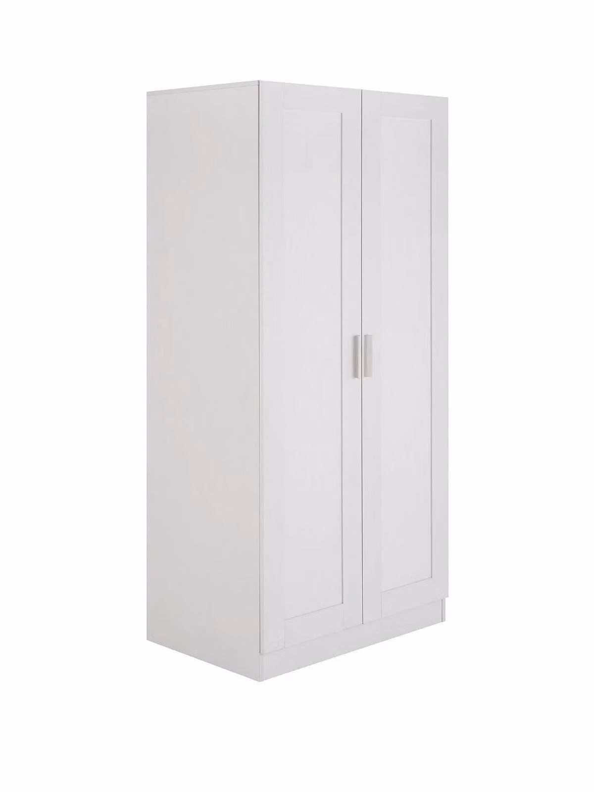 Taryn Kids 2 Door Wardrobe in White with Internal Shelves and Hanging Rod
