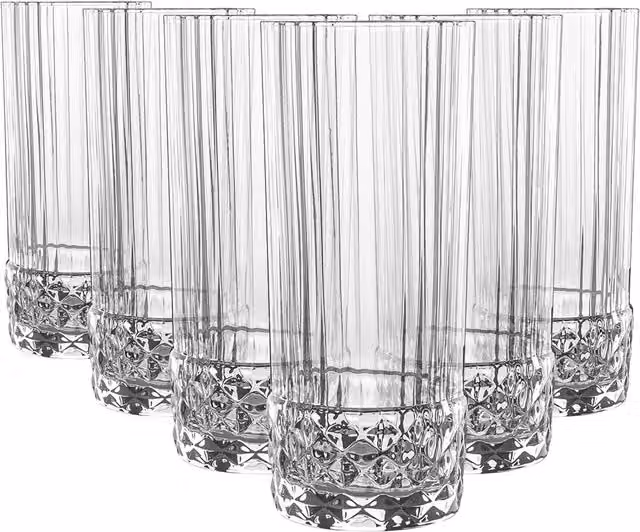 Bormioli Rocco Geometric Transparent Glass Tumbler, 400 ml