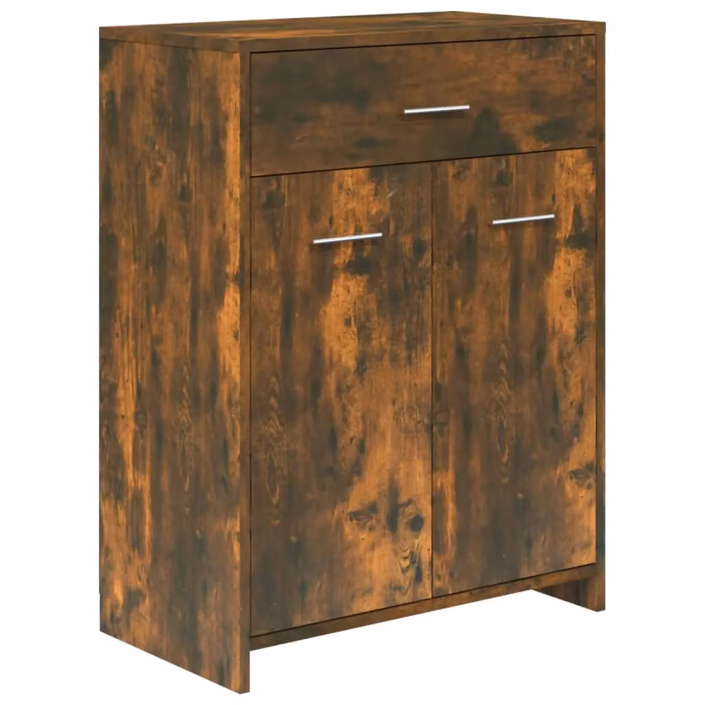 Berkfield Home Smoked Oak Bathroom Cabinet in Brown, W/D/H: 60 x 33 x 80 cm – 2