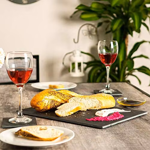 Argon Tableware Rectangular Black Slate Placemats, Pack of 6, W: 35 cm, D: 25 cm – 4