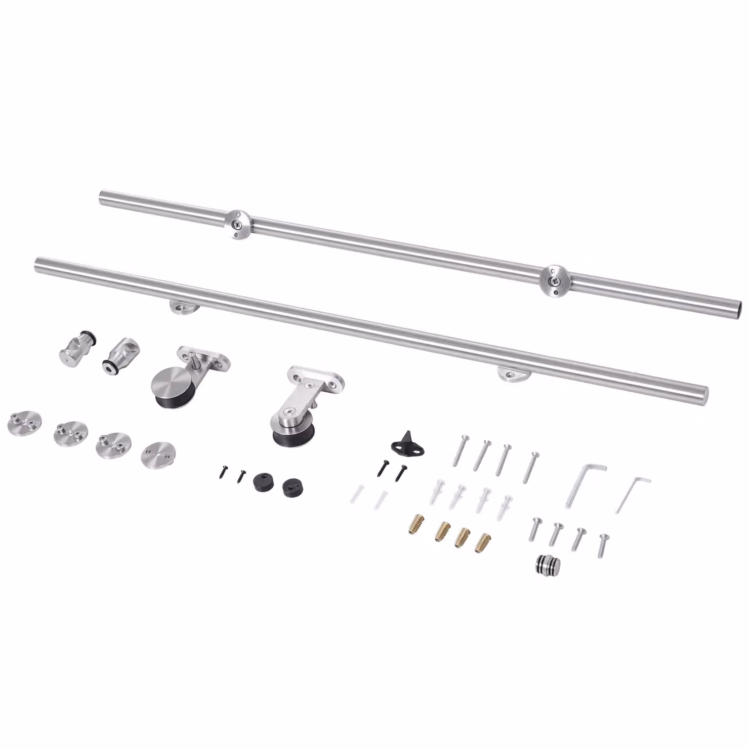 HOMCOM Stainless Steel Sliding Door Hardware Kit in Silver – 1