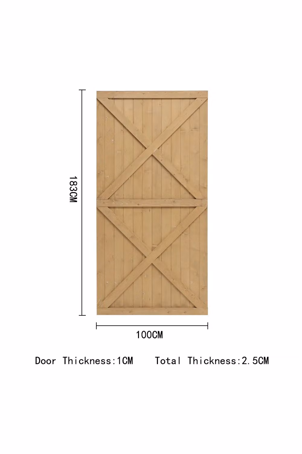Living and Home Brown Wood and Stainless Steel Swing Garden Gate, W: 100 cm, H: 183 cm – 3