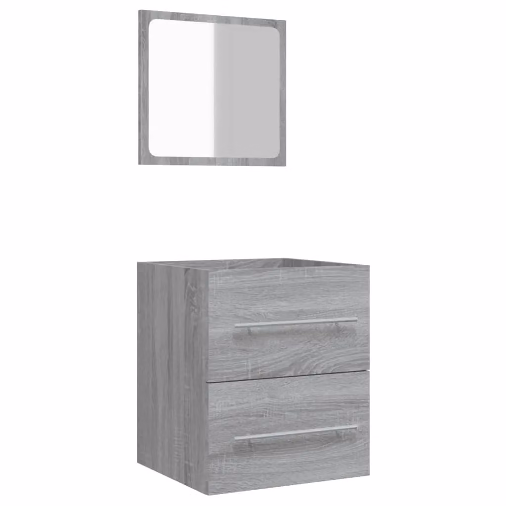 Berkfield Home Grey Sonoma Bathroom Cabinet with Mirror and Internal Drawers, W: 41 cm, D: 38.5 cm, H: 48 cm – 2
