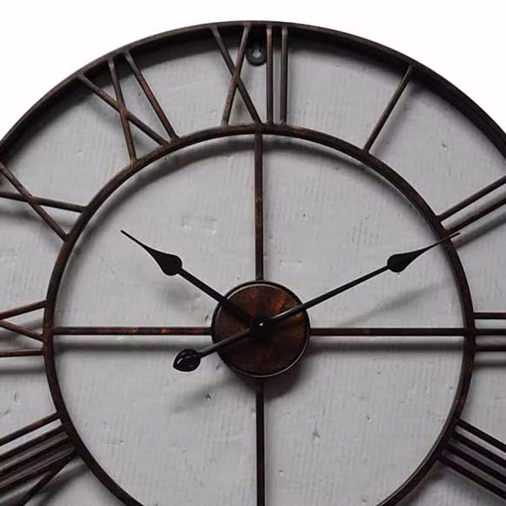 Lemon Pavilion Furniture and Decor Bronze Metal Skeleton Wall Clock, W70 x H70 cm – 2