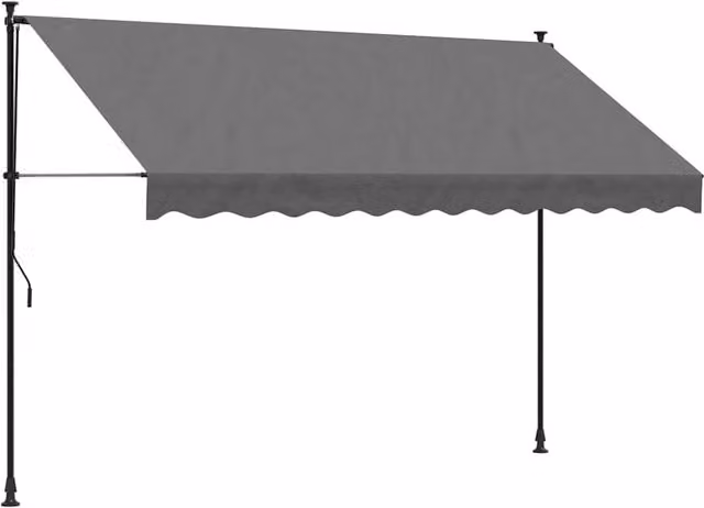 Berkfield Home Retractable Crank Awning in Anthracite Grey, W/D/H: 300 x 150 x 210 cm