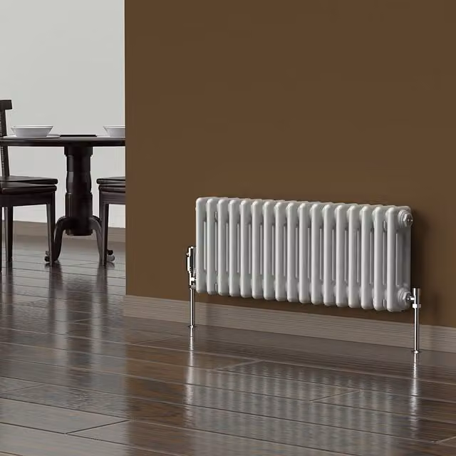 Lux Heat Horizontal 3 Column Steel Radiator in Dove Grey, H: 78.5 cm x W: 30 cm