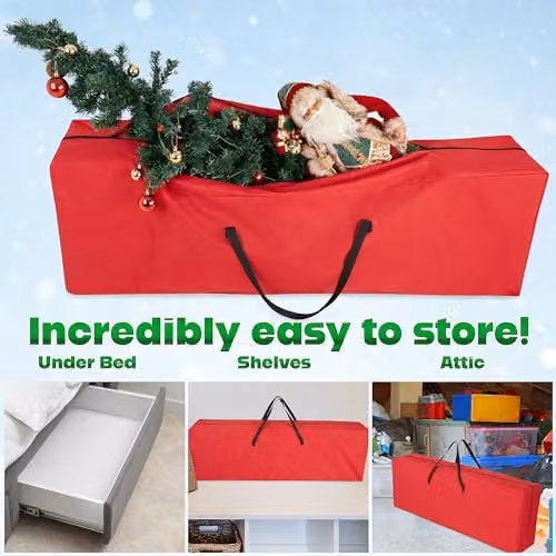 Deco Express Christmas Tree Storage Bag in Red, W/D/H: 160 x 30 x 50 cm – 5