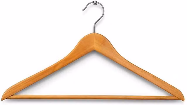 Nordara Set of 40 Wooden Coat Hangers with Trouser Bar in Brown and Sand