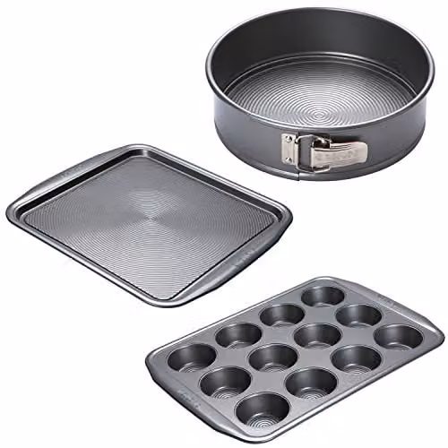 Circulon Momentum 3 Piece Non Stick Carbon Steel Bakeware Set, Grey