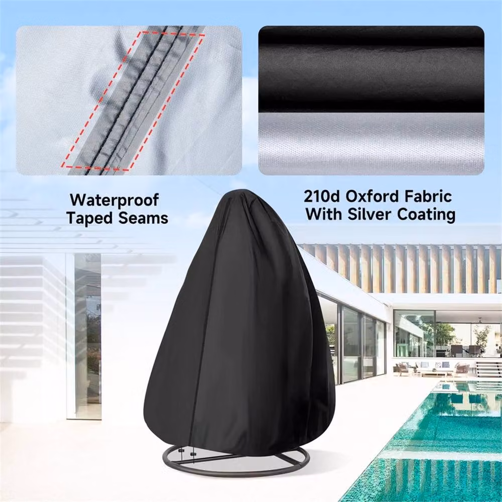 Kelvenix Waterproof Heavy Duty Hanging Egg Chair Cover in Black – 5
