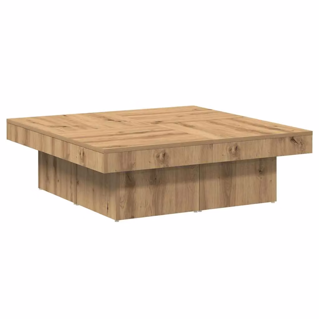 Berkfield Home Artisan Oak Coffee Table in Brown, W/D/H: 90 x 90 x 28 cm – 2