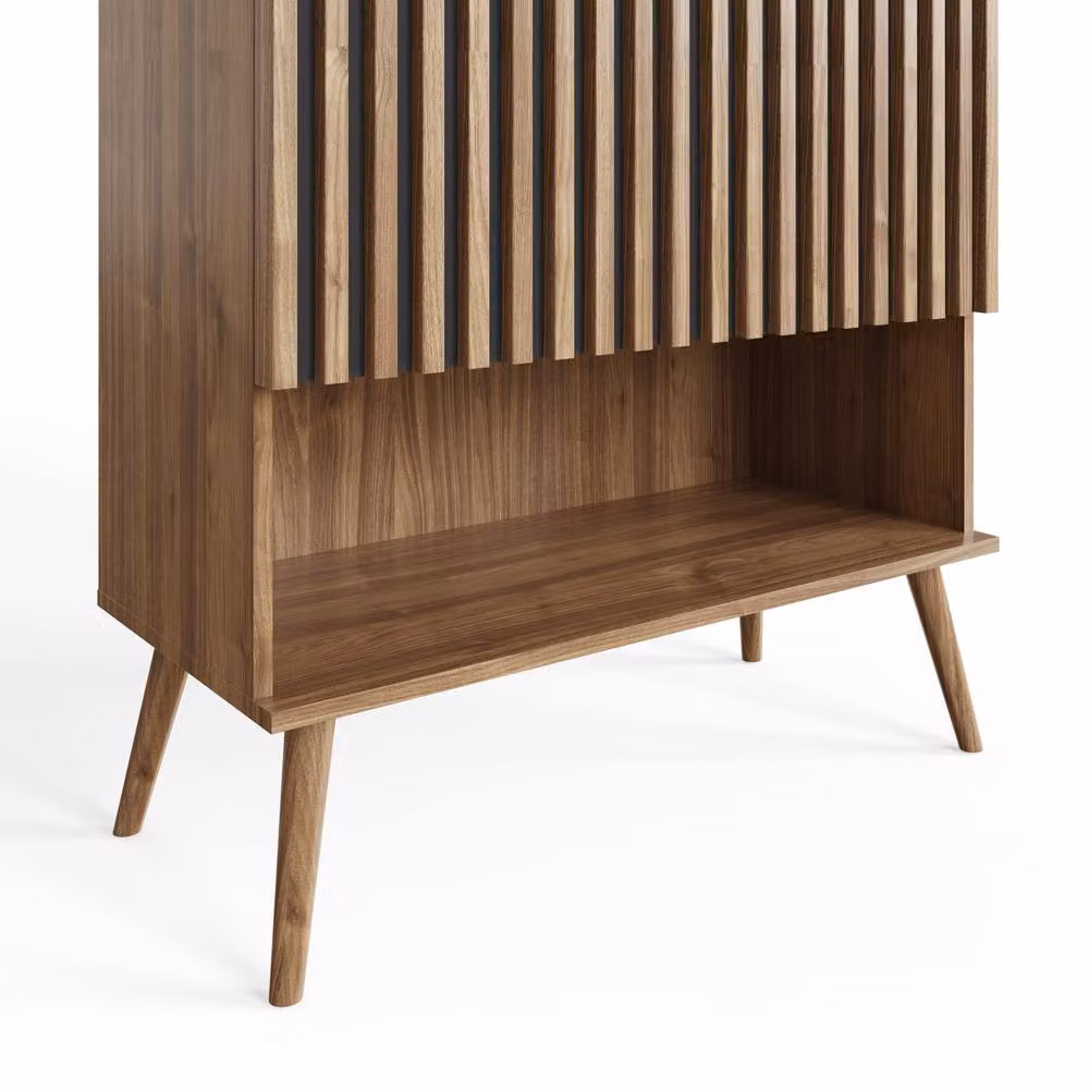 GFW Rowan Modern Multi Unit Storage Cabinet in Brown Oak, W/D/H: 123.0 x 32.5 x 76.7 cm – 4