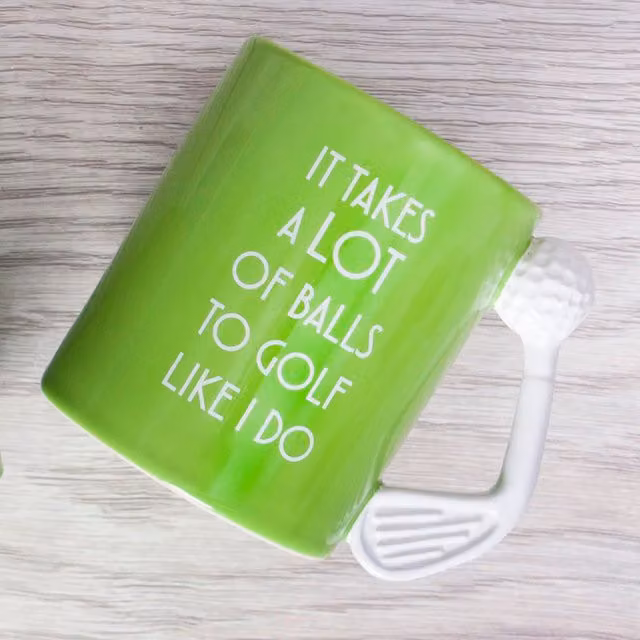 Boxer Gifts Green Ceramic Golf Mug Takes A Lot Of Balls