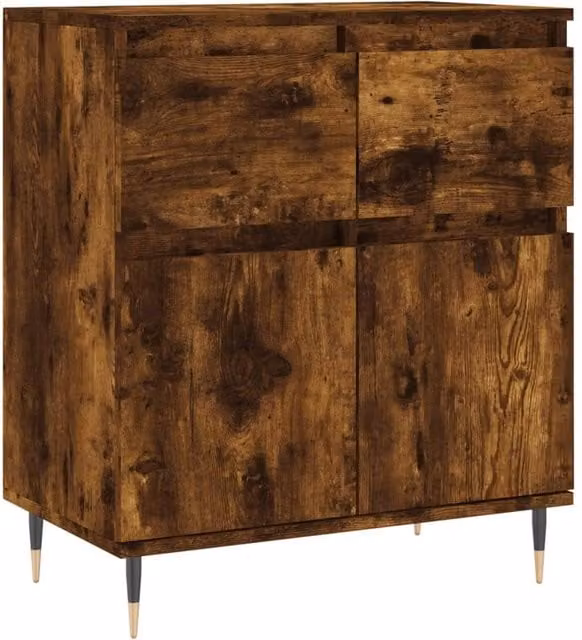 Berkfield Home Smoked Oak Sideboard in Brown, W/D/H: 60 x 35 x 70 cm – 1
