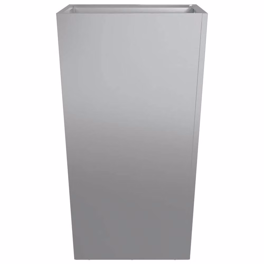 Berkfield Home Durable Galvanised Steel Garden Planter Tub in Grey, W/D/H: 45 x 45 x 75 cm – 3