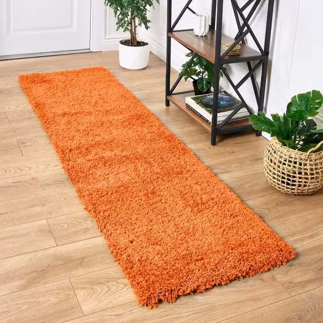 Bravich California Shaggy Rug in Orange, W: 230 cm, D: 60 cm