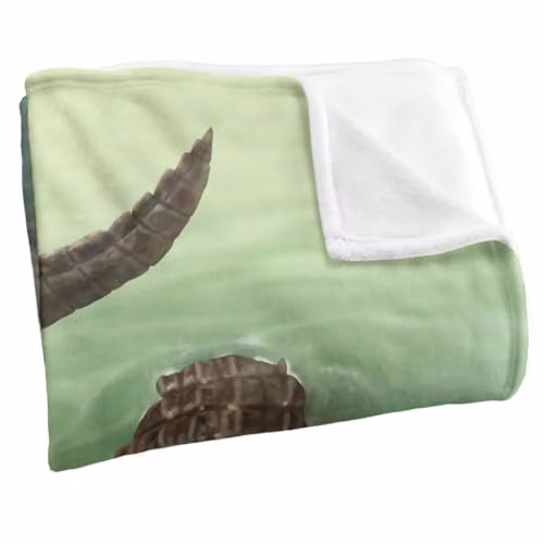 JQ Licensing Royce Mcclure Swamp Alligators Silky Touch Super Soft Throw Blanket, White, W/D/H: 152 x 127 cm – 2