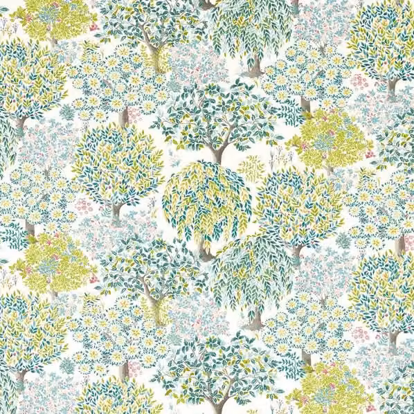 Clarke & Clarke Tatton Multicolour and Green Fabric