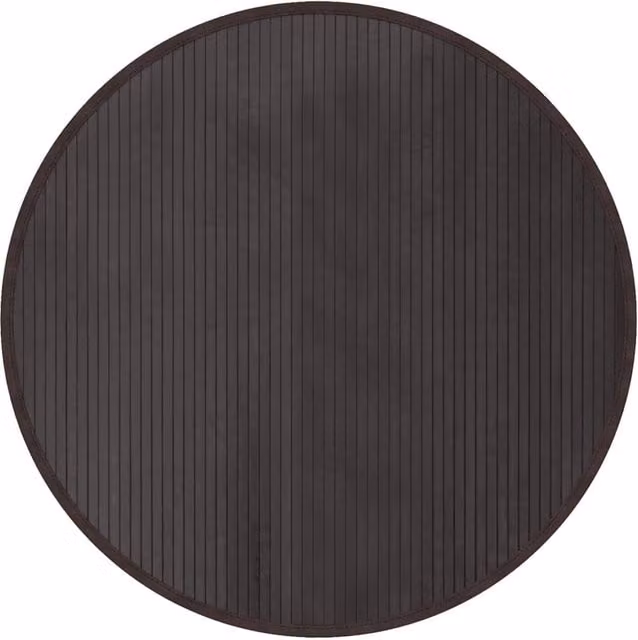 Berkfield Home Round Bamboo Rug in Dark Brown, Diameter: 100 cm