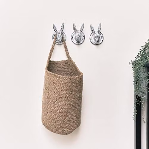 Melody Maison Large Open Weave Jute Hanging Basket in Brown and Beige, W: 48 cm, H: 34 cm – 2