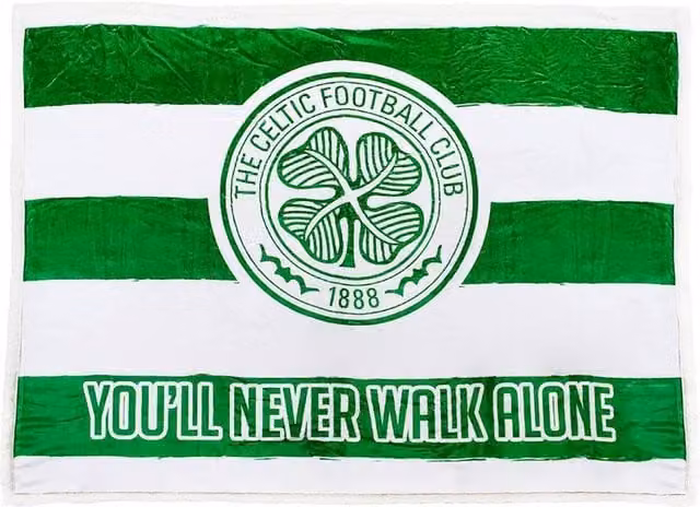 Celtic FC You'll Never Walk Alone Green Sherpa Fleece Blanket