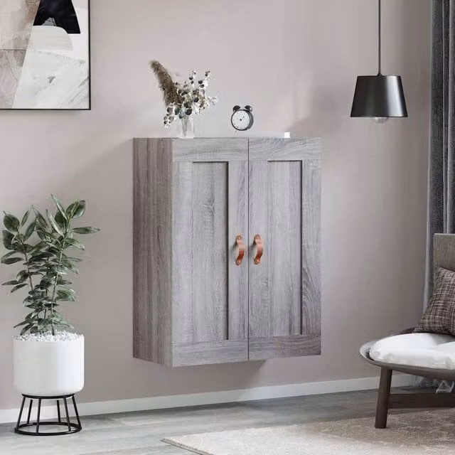 Berkfield Home Wall Mounted Cabinet in Grey Sonoma, W/D/H: 69.5 x 34 x 90 cm – 1