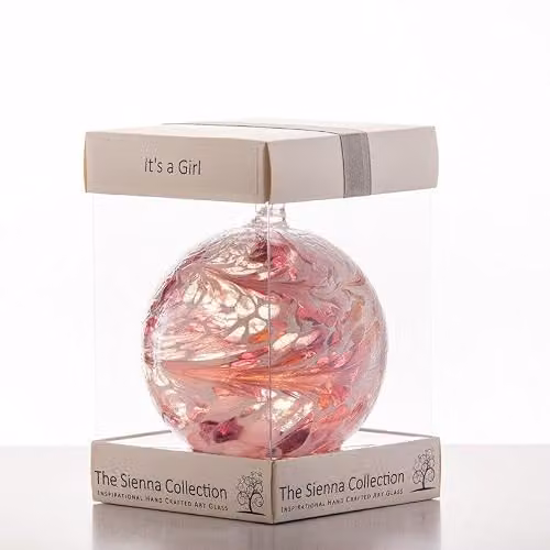 Sienna Glass Pink Friendship Ball Hanging Ornament, Diameter: 10 cm – 1