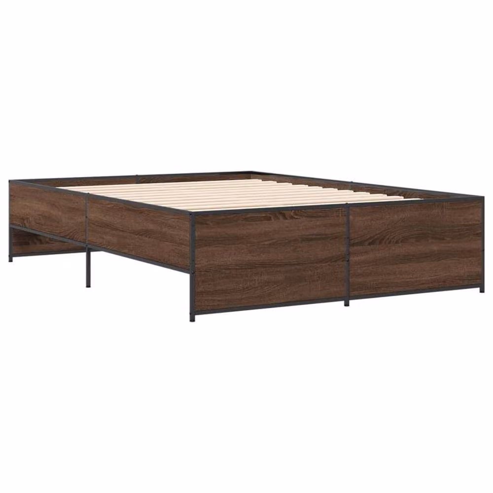 Berkfield Home Double Bed Frame in Brown Oak – 3