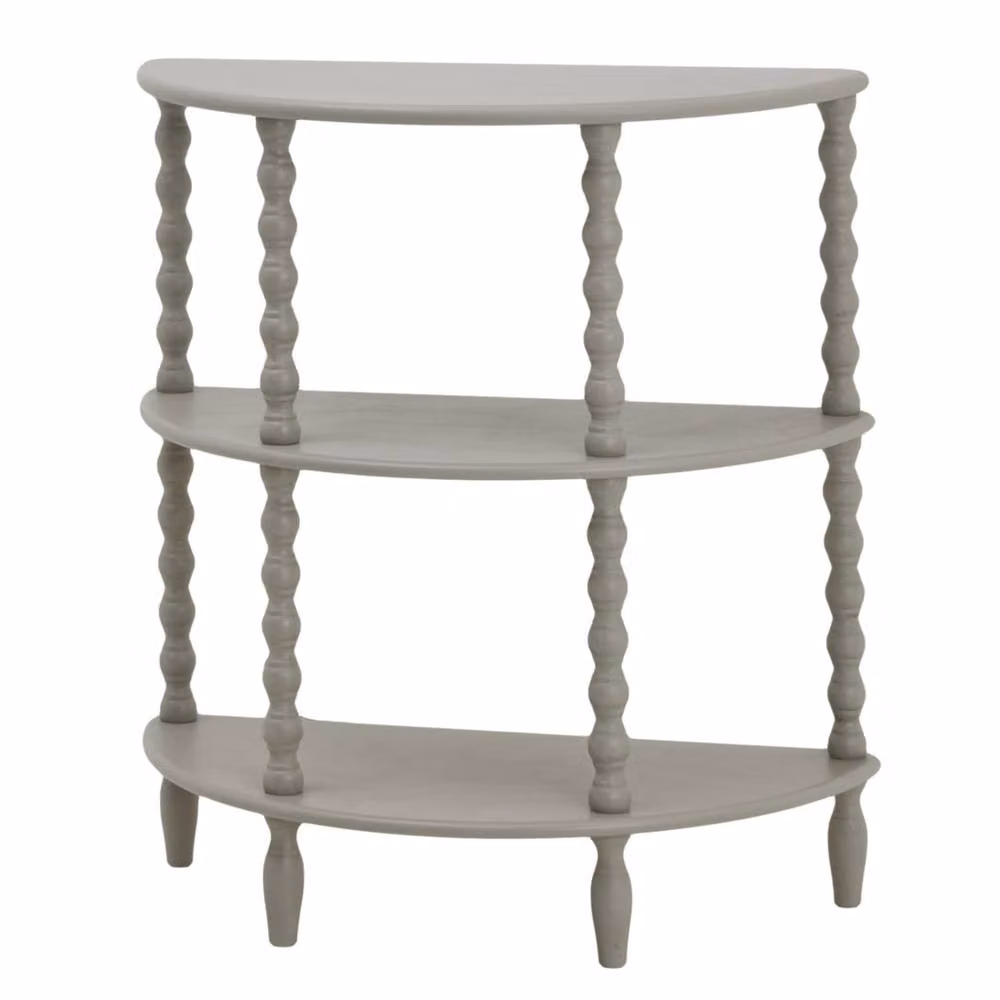 Wyld Haus Thuy Grey Half Moon 3 Tier Ceramic Console Table – 2