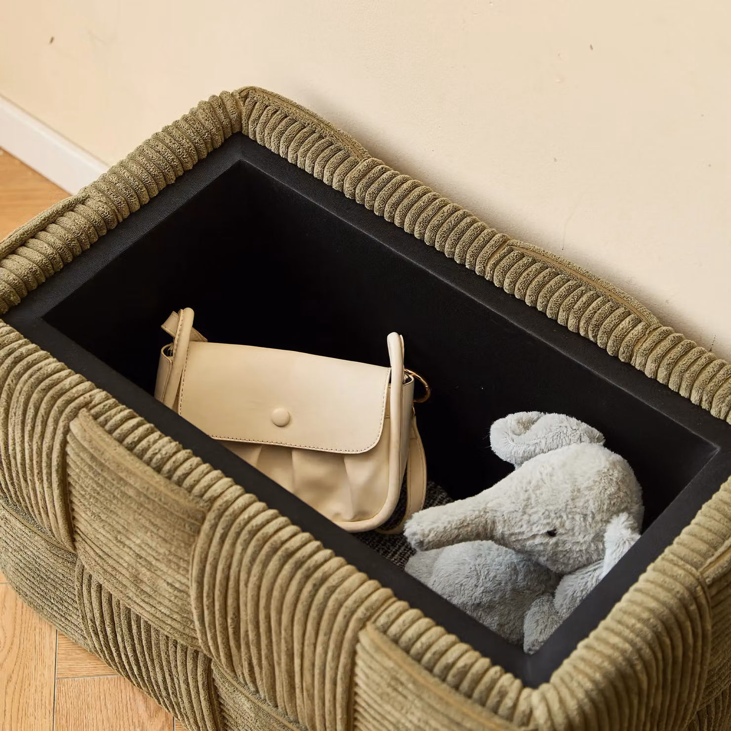 Nordlys Scandinavian Design Straight Bench with Storage in Green Velvet – 3