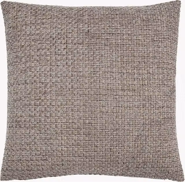 Perch & Parrow Grey Chenille Square Filled Cushion W/D/H: 55 x 55 x 55 cm