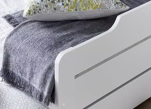 Bedmaster Copella White Wooden Guest Bed with Trundle and Spring Mattress, W/D/H: 90 x 190 x 63 cm – 2