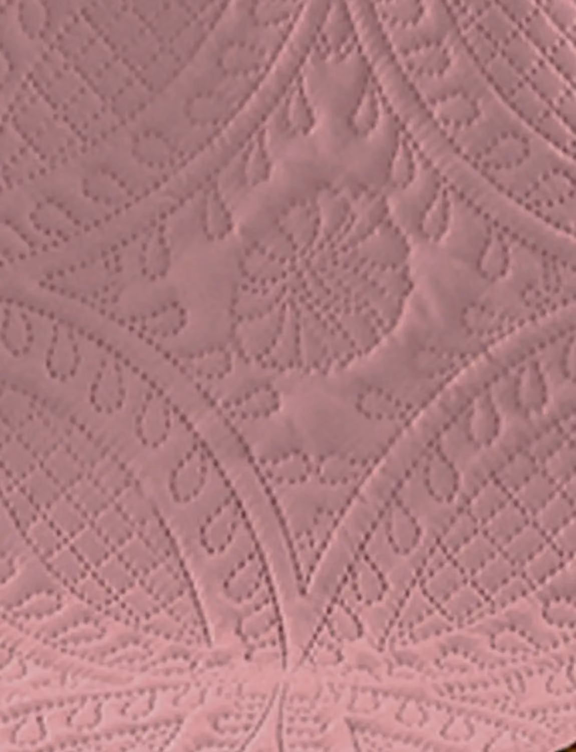 Chums Olivia Quilted Bedspread Set with Pillowshams in Pink and Green featuring Floral Medallion Pattern and Scalloped Edges, Single Size – 2