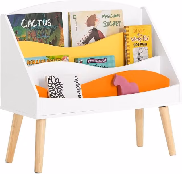 SoBuy Freestanding Kids Book Shelf in White, Yellow or Orange