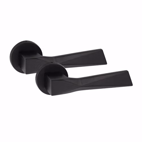 Golden Grace Modern Aura Door Handles with Round Rose in Matt Black Finish