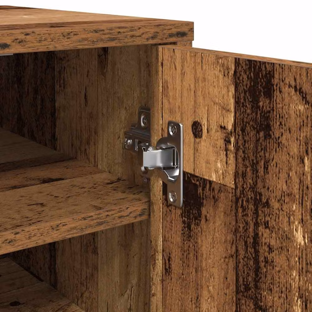 Berkfield Home Set of 2 Rustic Brown Shoe Cabinets, W/D/H: 32 x 35 x 70 cm – 6