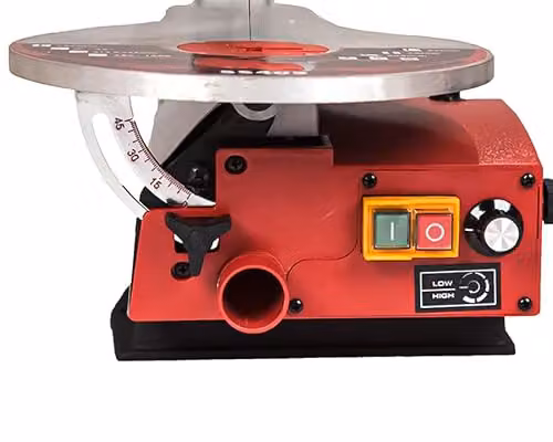 Lumberjack 16 inch Variable Speed Scroll Saw in Red with LED Light, Flexi Shaft and Foot Pedal – 2