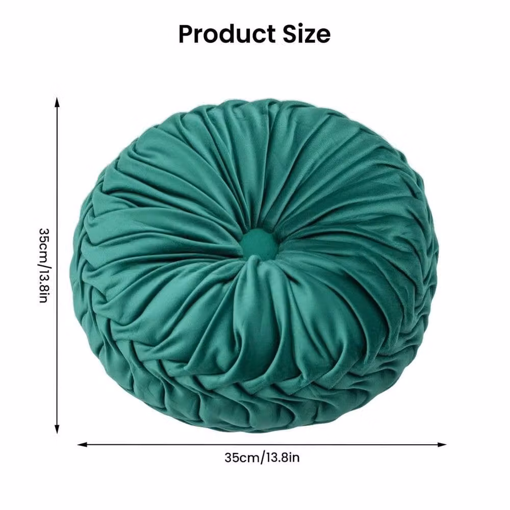 Kelvenix Green Round Pumpkin Cushions, 2-Piece Set, Diameter: 100 cm – 2